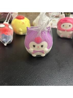 Sanrio Kuromi Squishy Stress Relief Toy Mini Figurine w/ Mesh Bag